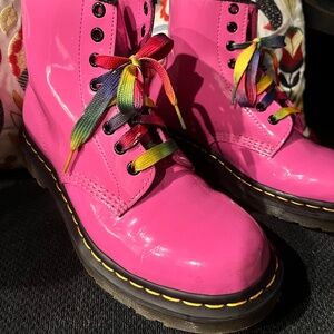 Gently worn limited edition bubble gum pink Dr Martens